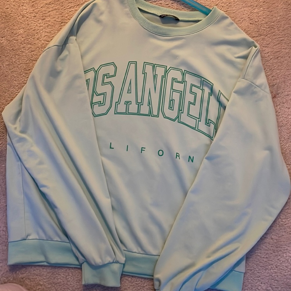 Los angeles light green sweatshirt from shein